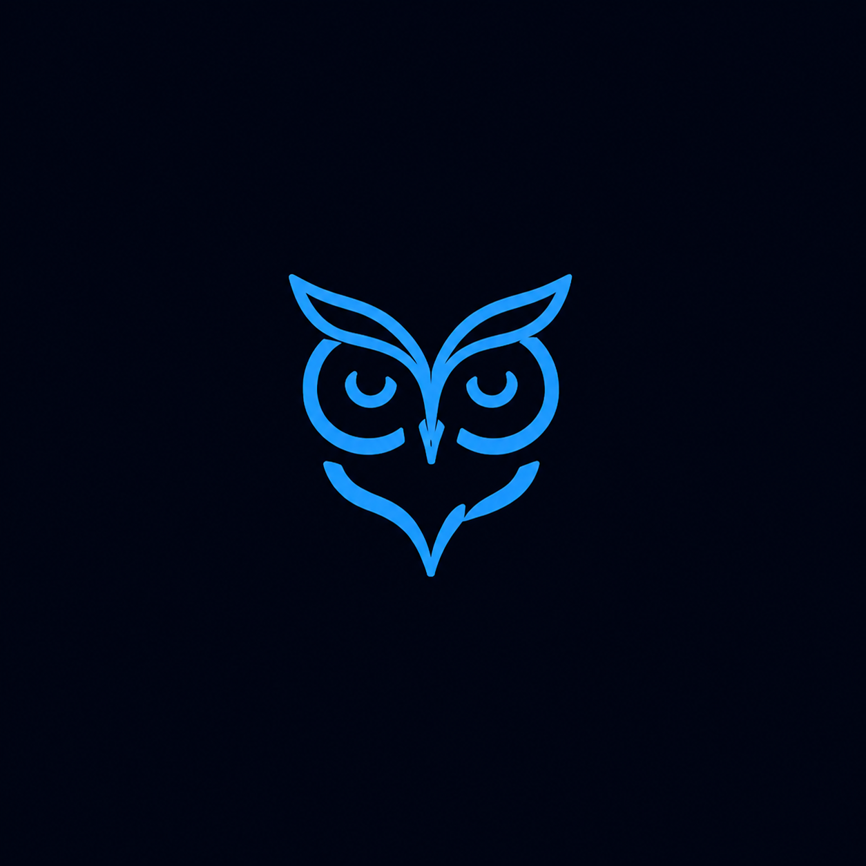 Blue stylized owl